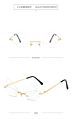 Luxury Women Rimless Butterfly Shaped Frames Sunglasses Sun Glasses