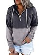 Womens Casual Zipper Hooded Sweatshirts Long Sleeve Fall Tops Cozy Hoodies for Women Pullover