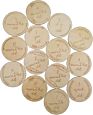 En71 Double Discs Etched Wreath Pregnancy Baby Milestone Wood Cards Wooden Memory Card for Pregnant Women Photo Souvenirs