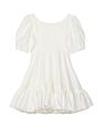 A-Line Casual Dresses Women Clothing Arrivals Short Sleeve Boat Neck White Dress