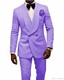 Hd142 Made Slim Fit Pink Mens Floral Prom Party Double Breasted Suit Men Wedding Suits Groom Tuxedos (Jacket+Pant)