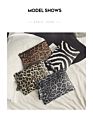 Women Leather Leopard Print Large Envelope Clutch Bags with Bangle Ladies Tote Handbags Evening Clutches