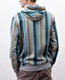 Mgoo Vertical Striped Men's Hoodie Ribbing Cuff and Hem Allover Print Multi Colour Stripes Fitted Hoodies