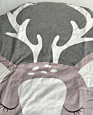 Hebeier Made Cotton Fabric Floor Sleeping Rug Christmas Deer Pink Carpet Large Baby Play Mat