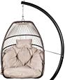 Indoor Luxury Rattan Chair Patio Egg Shape Hanging Set Lazy Swing Chairs for Sales