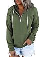 Womens Casual Zipper Hooded Sweatshirts Long Sleeve Fall Tops Cozy Hoodies for Women Pullover