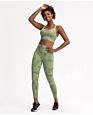 S2068 Womens Yoga Outfits 2 Piece Set Workout Athletic Tie Dye Printed Leggings and Sports Bra Set Gym Clothes