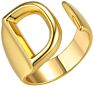 Flynee Jewelry Personalized Brass Gold Bold Initial Letter a to Z Open Alphabet Ring for Women