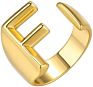 Flynee Jewelry Personalized Brass Gold Bold Initial Letter a to Z Open Alphabet Ring for Women