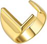 Flynee Jewelry Personalized Brass Gold Bold Initial Letter a to Z Open Alphabet Ring for Women