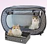 Portable Large Stress Free Kennel/Cage and Litter Box Set Lightweight Cat Travel Litter Carrier Kitties Travel Cage
