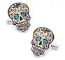 Premium Interesting Luxury Unisex Costume Colorful Skull Plain Cufflinks