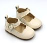 Reasonable Price Anti-Slip Cow Leather Cream Baby Infant Leather Mary Jane Toddler Shoes