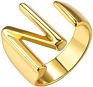 Adjustable Women Statement Rings Personalized Gold Bold Initial Letter Open Ring