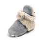 Newborn Baby Boys Girls Cozy Fleece Booties with Grippers Stay on Slipper Socks Infant Toddler Crib Shoes for Boys Girls