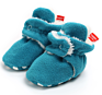 Newborn Baby Boys Girls Cozy Fleece Booties with Grippers Stay on Slipper Socks Infant Toddler Crib Shoes for Boys Girls