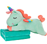 Plush Animal Unicorn Pillow Blanket 2 in 1 Rainbow Animal Blanket Stuffed Animal Blankets