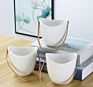 White Ceramic Flower Hanging Succulent Hydroponic Flower Pot Belt Wall Hanging Planter
