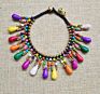 Bohemian Ethnic Wind Hand-Woven Bells Water Drop Bracelet Retro Copper Beads Turquoise Beach Anklet Female