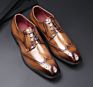 Lightweight Leather Carved British Leather Business Lace-Up Derby Pointed Toe Oxford Men's Dress Shoes