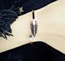 European Stainless Steel Rose Gold Open Bracelet Simple Feather Black Piece Bracelet for Women