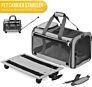 Pet Carrier with Detachable Wheels for Small and Medium Dogs Cats Platform Removable Stroller Heather Pink Gray Blue