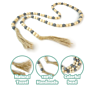 Wooden Beads Garland with Tassels, Modern Farmhouse Decor, Boho Home Decor Clearance