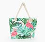 Flamingo Printed Casual Bag Women Canvas Beach Bags Stylish Female Single Shoulder Handbags Ladies Tote