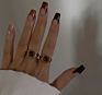 Jewelry Brown Square Black Stone Stainless Steel Gold Plated Ring Gold Plated Gemstone Ring