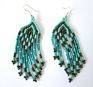 Mexican Chaquira Women Earrings Handmade Beaded in Mexico For