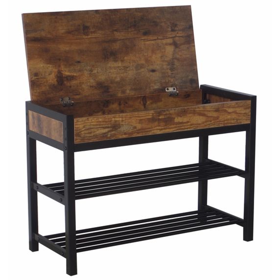 Modern 3-Layer Black Metal Legs Shoes Rack with Storage