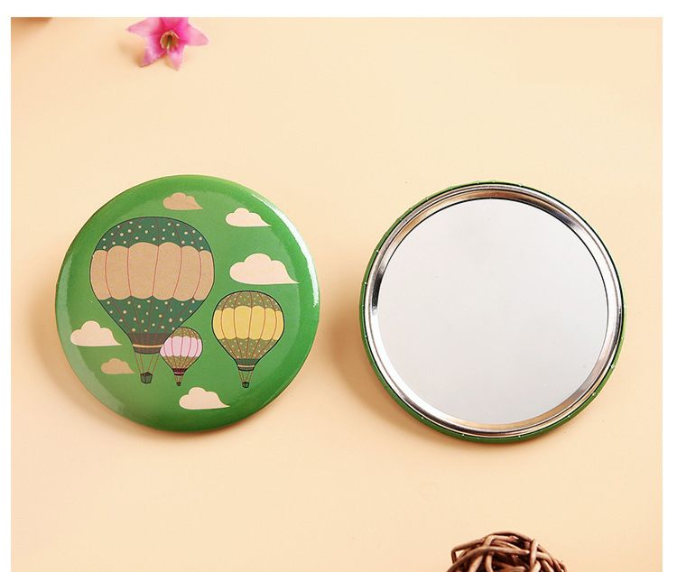 Metal Makeup Mini round Tinplate Pocket Mirror