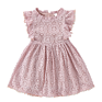 1-7 Princess Girl's Boutique Knitted Floral Cotton Kids Pink White Lace Dresses Ruffle Girl Dress