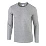 100% Cotton Solid Men's Crewneck Long Sleeve Tops Tee Blank Casual Print T Shirt