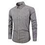 100% Cotton Striped Chemise Homme Long Sleeve Button down Shirts for Men