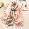 100% Natural Silk Screen Printed Scarves Graceful Ladies Party Screen Printed Satin Silk Scarf