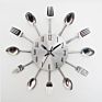 12Inch Art Fork and Spoon Design Tableware Kitchen Metal Decorative Wall Clock