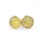 12Mm Druzy Drusy Earrings Resin Cabochon Earrings Gold Stud for Women Men Girl Jewelry Gift
