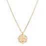 18K Gold Moon Star Lion Pendant Necklace Medallion Oval Link Chain Choker Layering Jewelry for Women Girls