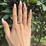 18K Gold Plated Silver Plating Wedding Ring Women Cz Eternity Band Stack Baguette Cubic Zirconia Finger Ring
