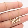 1980- Birth Year Number Stainless Steel Pendant Necklace for Women and Men