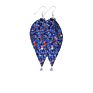 21524 Double Sequins Earrings Colorful Leather Jewelry Drop Leaf Pendant Studs Earrings for Women