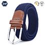 3517 Colorful Elastic Stretch Braided Leisure Belts with Metal Buckle Material for Mens