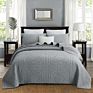 3 Pcs Machine Washable American Style Solid Color Embroidery Cotton Quilts Bedding Sets Quilt for , Own Use