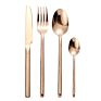 4 Pcs Flatware 304 Stainless Golden Set Black Handle and Gold Cutlery