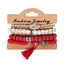 4Pcs/Set Multi-Layer Natural Stone Bead Bracelet Mix Pendant Tassel Bracelet Set for Women