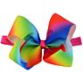6" Big Baby Girls Colorful Grosgrain Ribbon Hair Bows Headbands Cute Elastic Headwrap for Girls Hair Accessories