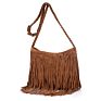 6 Colors Bohemian Matte Suede Leather Shouder Messenger Bags Women Vintage Long Tassel Handbags