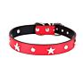 6 Colors Star Studded Dog Collar Leather Puppy Neck Strap Cat Collar Adjustable Pet Collars for Small Dogs S/M/L