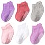 6 Pack Cute Organic Cotton Non Slip anti Skid Sole Infants Ankle Anti-Slip Newborn Toddlers Baby Grip Crew Socks